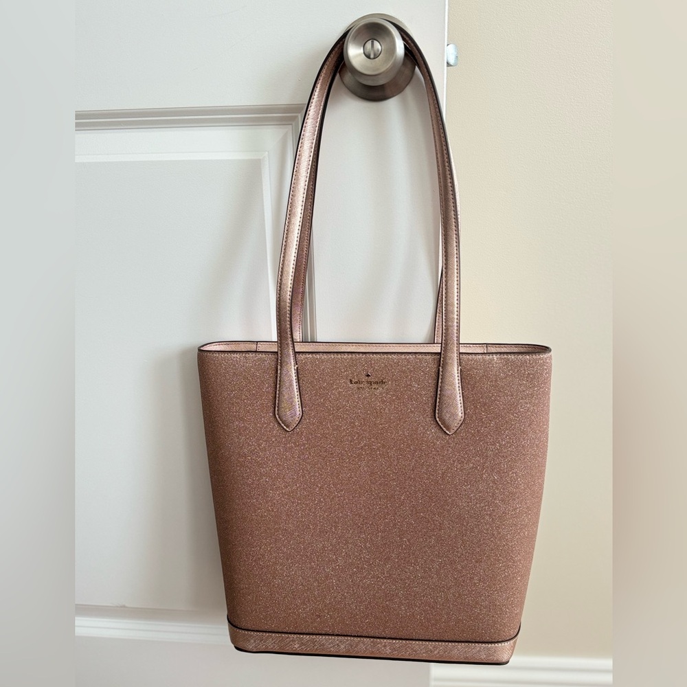 Authentic Kate Spade Rose Gold Glitter Tote